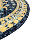 Tabriz Tapestries Collection Area Rug - Azerbaijan (Navy Blue) Round Navy Blue  lifestyle 31