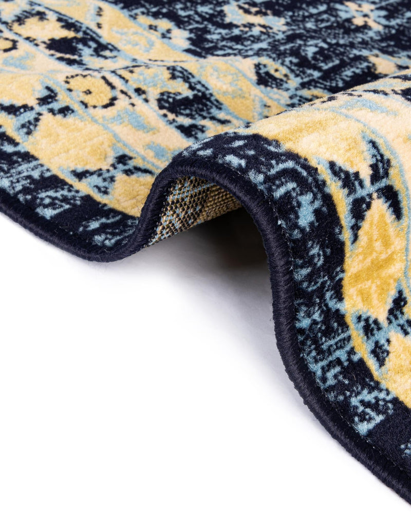 Tabriz Tapestries Collection Area Rug - Azerbaijan (Navy Blue) Rectangle Navy Blue  lifestyle 10