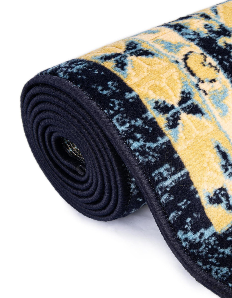 Tabriz Tapestries Collection Area Rug - Azerbaijan (Navy Blue) Rectangle Navy Blue  lifestyle 12