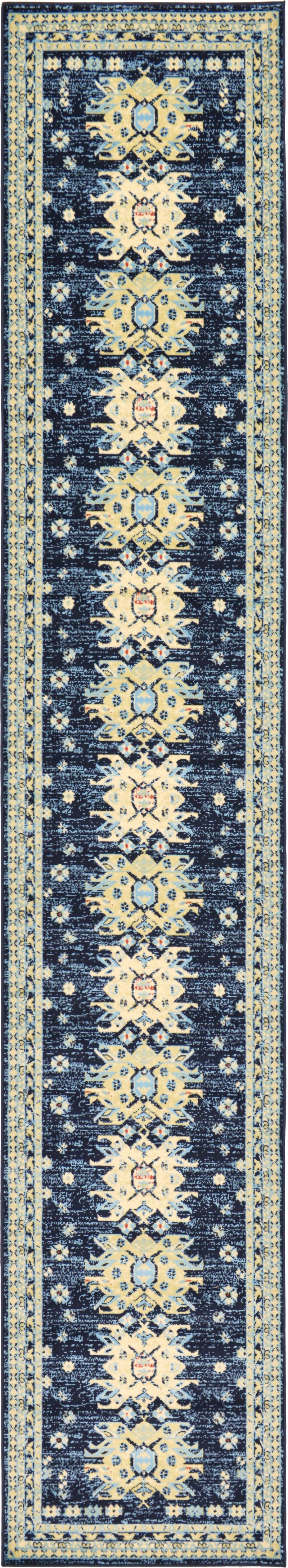 Tabriz Tapestries Collection Area Rug - Azerbaijan (Navy Blue) Runner Navy Blue  lifestyle 16