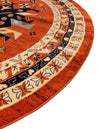 Tabriz Tapestries Collection Area Rug - Azerbaijan (Terracotta) Round Terracotta  lifestyle 30