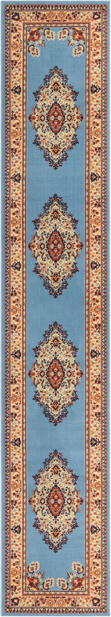 Tabriz Tapestry Collection Area Rug - Azerbaijan (Light Blue) Runner Light Blue  lifestyle 21