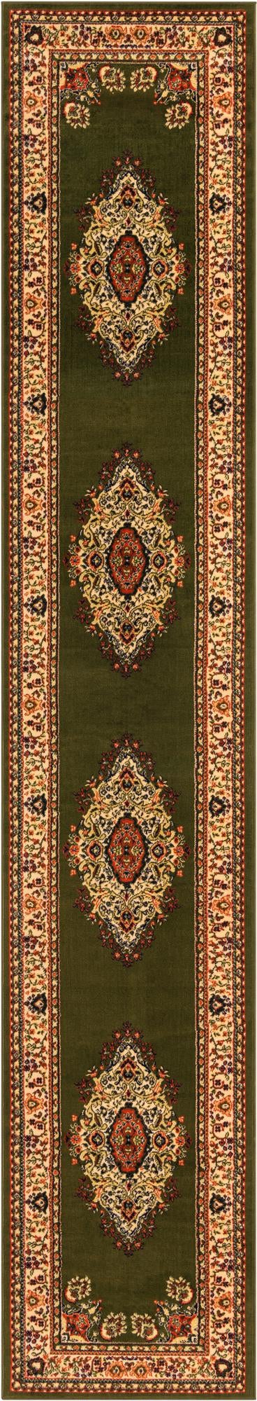 Tabriz Tapestry Collection Area Rug - Azerbaijan (Green) Runner Green  lifestyle 20