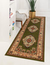 Tabriz Tapestry Collection Area Rug - Azerbaijan (Green) Runner Green  lifestyle 23
