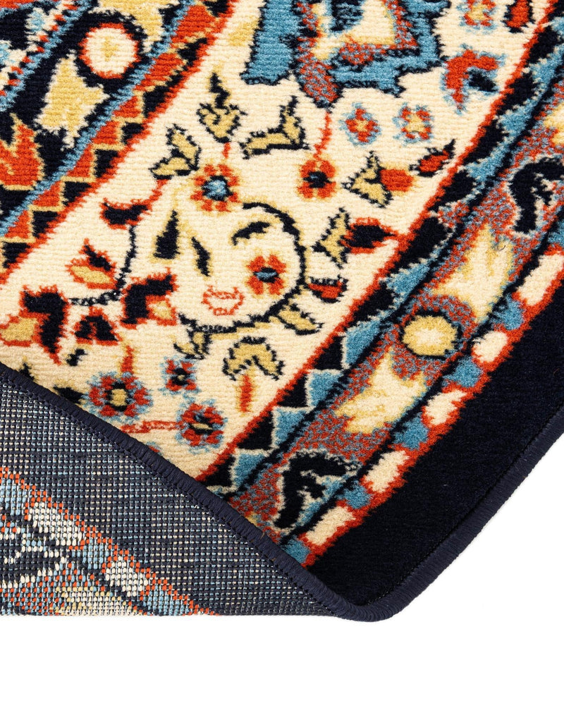 Tabriz Tapestry Collection Area Rug - Azerbaijan (Navy Blue) Round Navy Blue  lifestyle 37