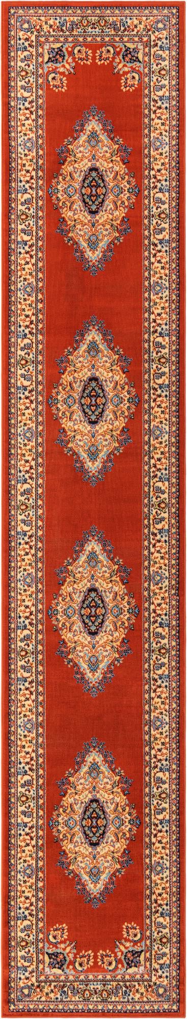 Tabriz Tapestry Collection Area Rug - Azerbaijan (Terracotta) Runner Terracotta  lifestyle 18