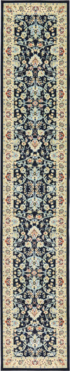 Isfahan Elegance Collection Area Rug - Naghsh-e Jahan (Navy Blue) Runner Navy Blue  lifestyle 17