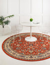 Isfahan Elegance Collection Area Rug - Naghsh-e Jahan (Terracotta) Round Terracotta  lifestyle 14