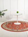 Isfahan Elegance Collection Area Rug - Naghsh-e Jahan (Terracotta) Round Terracotta  lifestyle 30