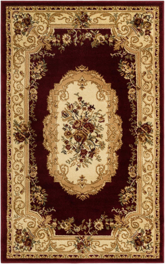 Versailles Elegance Collection Area Rug -  Louveciennes (Red) Rectangle Red Main