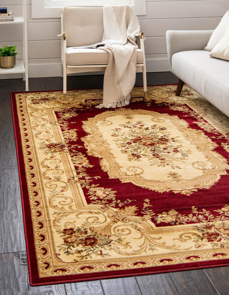 Versailles Elegance Collection Area Rug -  Louveciennes (Red) Rectangle Red  lifestyle 2