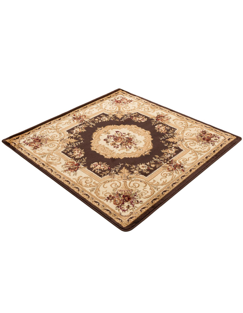Versailles Elegance Collection Area Rug -  Louveciennes (Brown) Square Brown  lifestyle 21