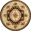 Versailles Elegance Collection Area Rug -  Louveciennes (Brown) Round Brown  lifestyle 16