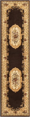 Versailles Elegance Collection Area Rug -  Louveciennes (Brown) Runner Brown  lifestyle 17