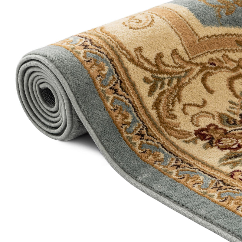 Versailles Elegance Collection Area Rug -  Louveciennes (Light Blue) Rectangle Light Blue  lifestyle 12