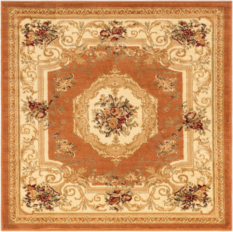 Versailles Elegance Collection Area Rug -  Louveciennes (Brick Red) Square Brick Red  lifestyle 16