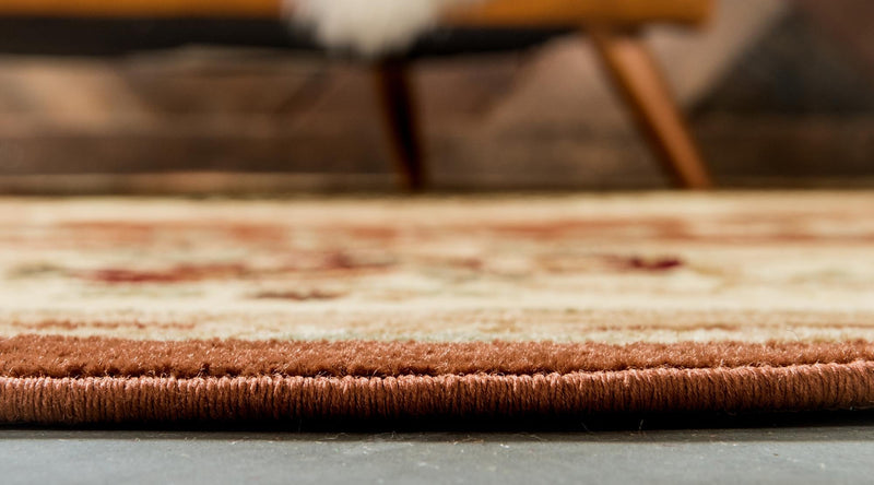 Versailles Elegance Collection Area Rug -  Louveciennes (Brick Red) Round Brick Red  lifestyle 24
