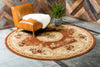 Versailles Elegance Collection Area Rug -  Louveciennes (Brick Red) Round Brick Red  lifestyle 28