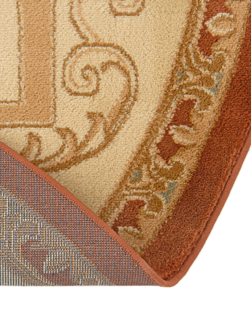 Versailles Elegance Collection Area Rug -  Louveciennes (Brick Red) Round Brick Red  lifestyle 62