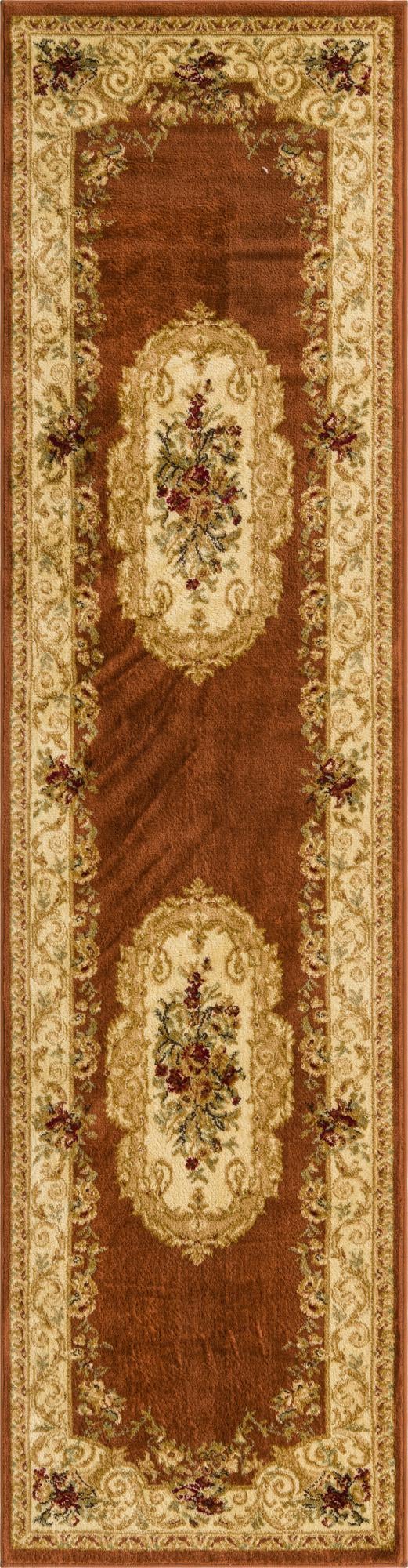 Versailles Elegance Collection Area Rug -  Louveciennes (Brick Red) Runner Brick Red  lifestyle 18
