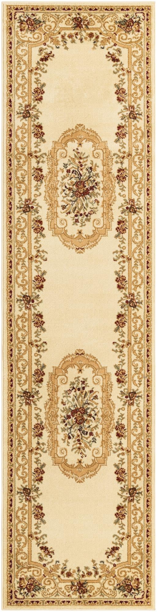 Versailles Elegance Collection Area Rug -  Louveciennes (Cream) Runner Cream  lifestyle 17