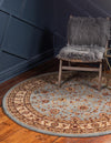 Jaipur Elegance Collection Area Rug -  Nahargarh (Light Blue) Round Light Blue  lifestyle 21