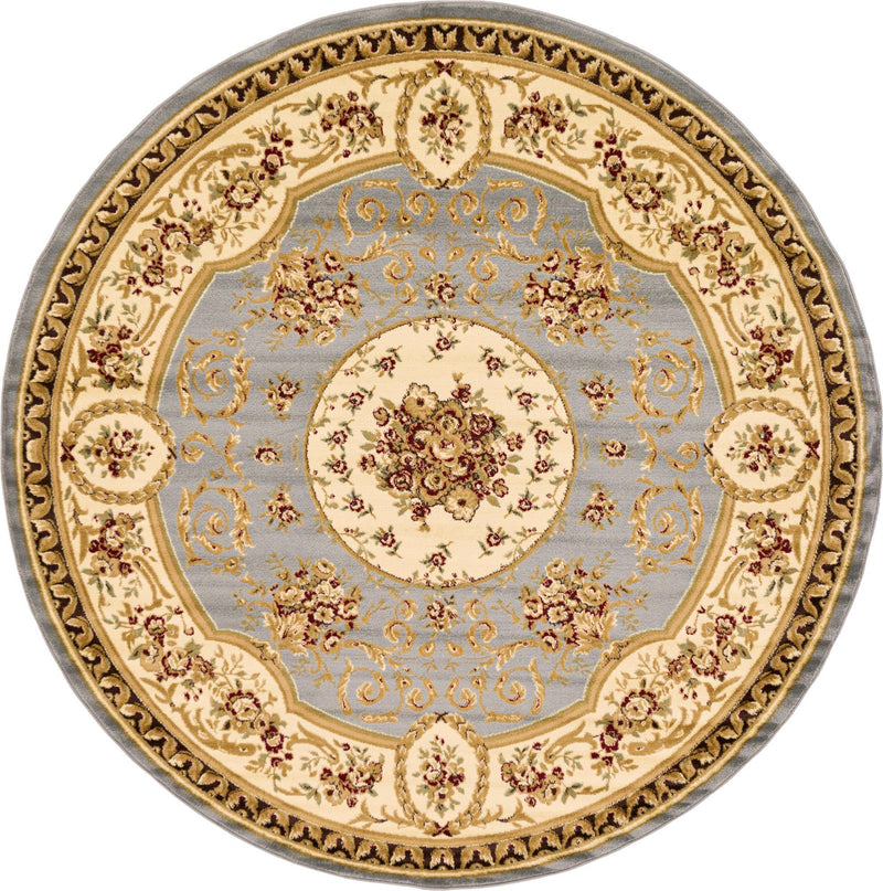 Versailles Elegance Collection Area Rug -  Bellevue Round Light Blue  lifestyle 78