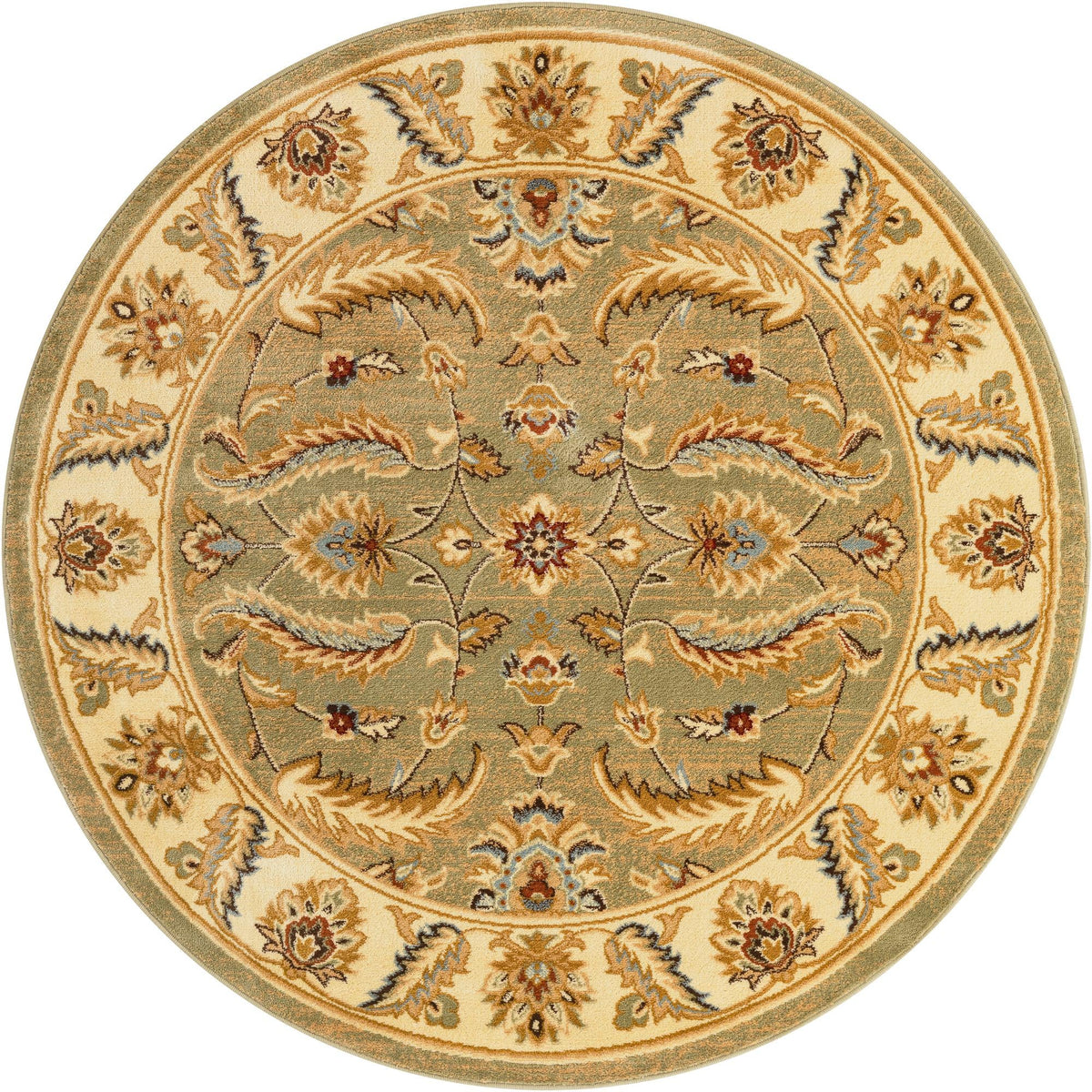 Jaipur Elegance Collection Area Rug -  Lal Round Green  lifestyle 121