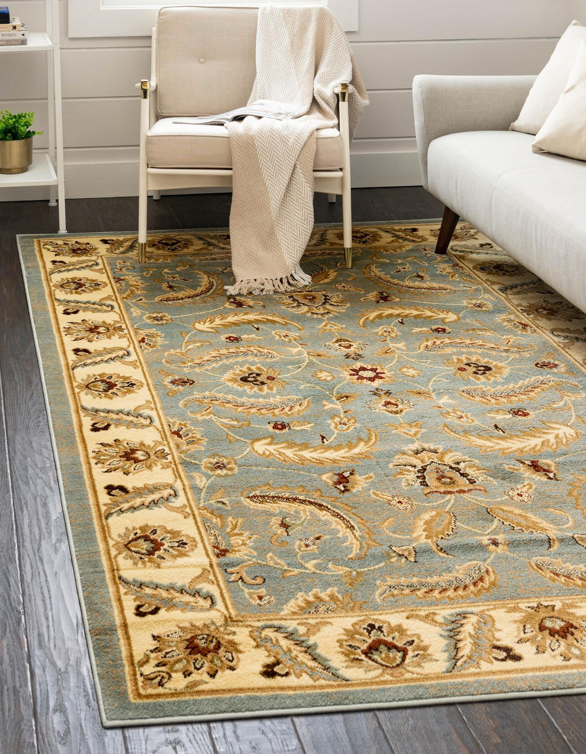 Jaipur Elegance Collection Area Rug -  Lal Rectangle Light Blue  lifestyle 11