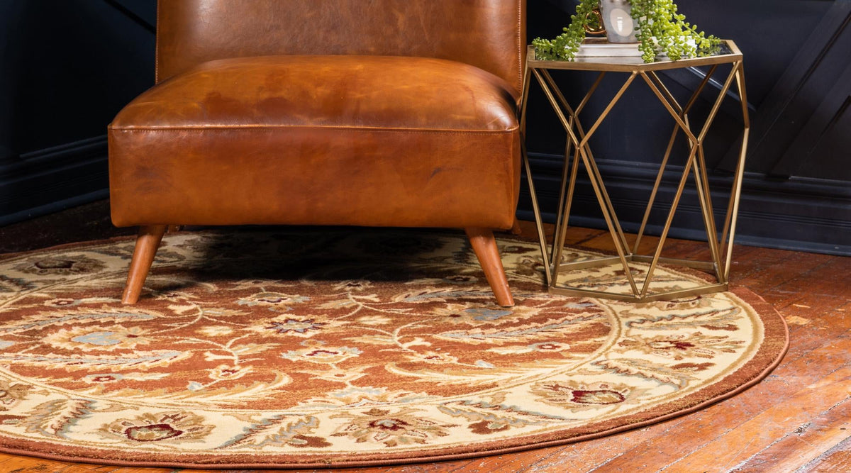 Jaipur Elegance Collection Area Rug -  Lal Round Brick Red  lifestyle 146