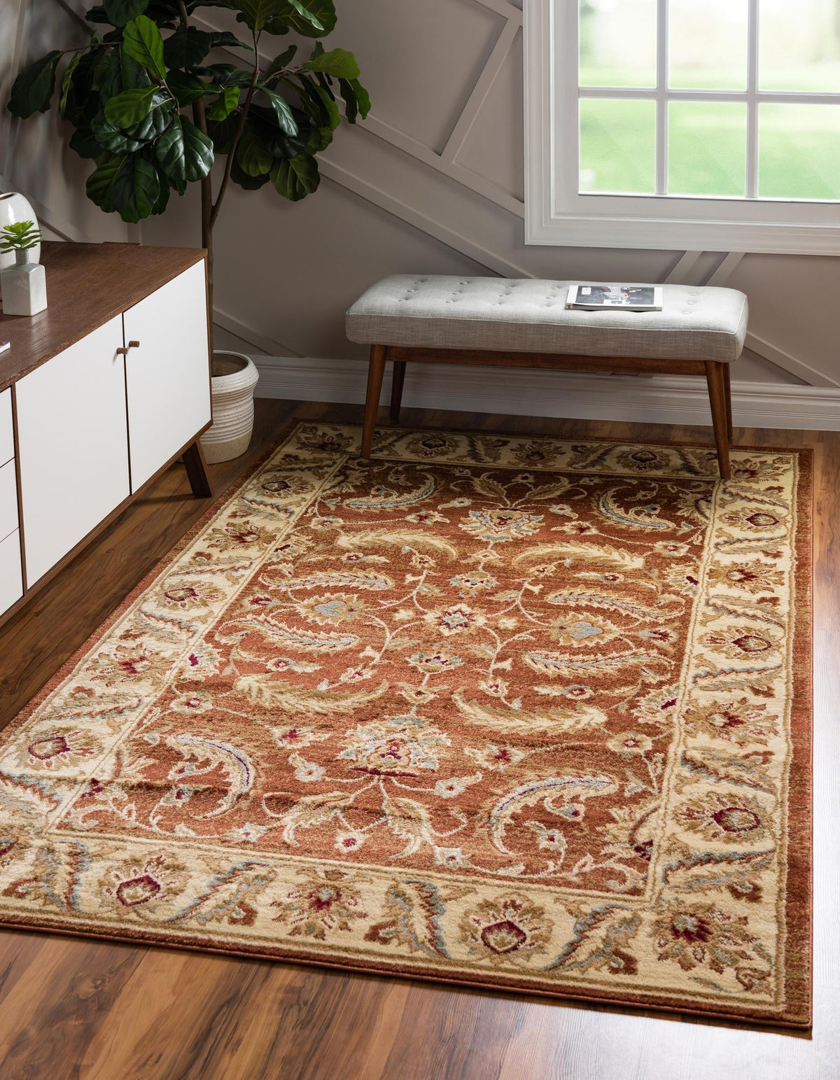 Jaipur Elegance Collection Area Rug -  Lal Rectangle Brick Red  lifestyle 9