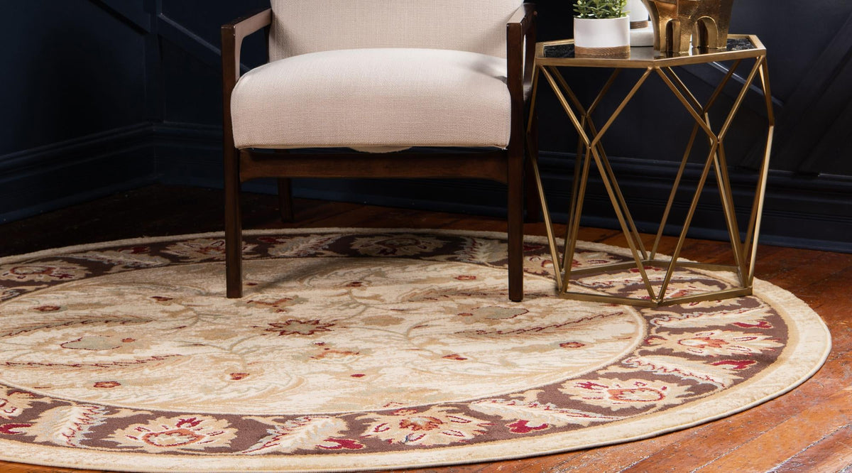 Jaipur Elegance Collection Area Rug -  Lal Round Cream  lifestyle 149