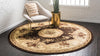 Versailles Elegance Collection Area Rug -  Louveciennes (Brown) Round Brown  lifestyle 22
