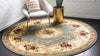 Versailles Elegance Collection Area Rug -  Louveciennes (Light Blue) Round Light Blue  lifestyle 28