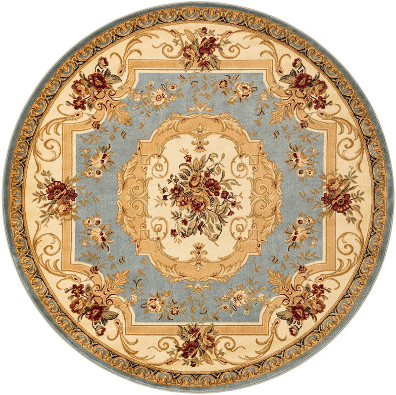 Versailles Elegance Collection Area Rug -  Louveciennes (Light Blue) Round Light Blue  lifestyle 17
