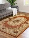 Versailles Elegance Collection Area Rug -  Louveciennes (Brick Red) Rectangle Brick Red  lifestyle 3