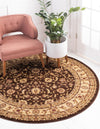 Jaipur Elegance Collection Area Rug -  Nahargarh (Brown) Round Brown  lifestyle 19