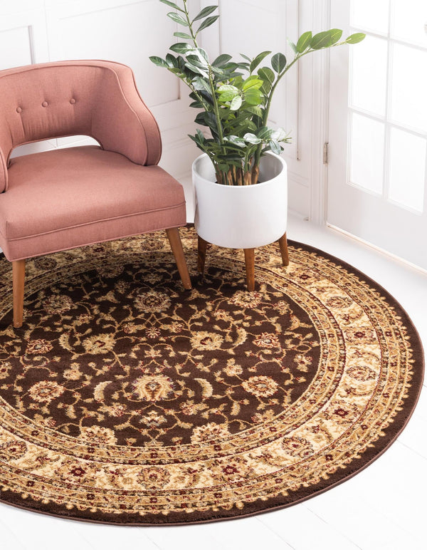 Jaipur Elegance Collection Area Rug -  Nahargarh (Brown) Round Brown  lifestyle 19