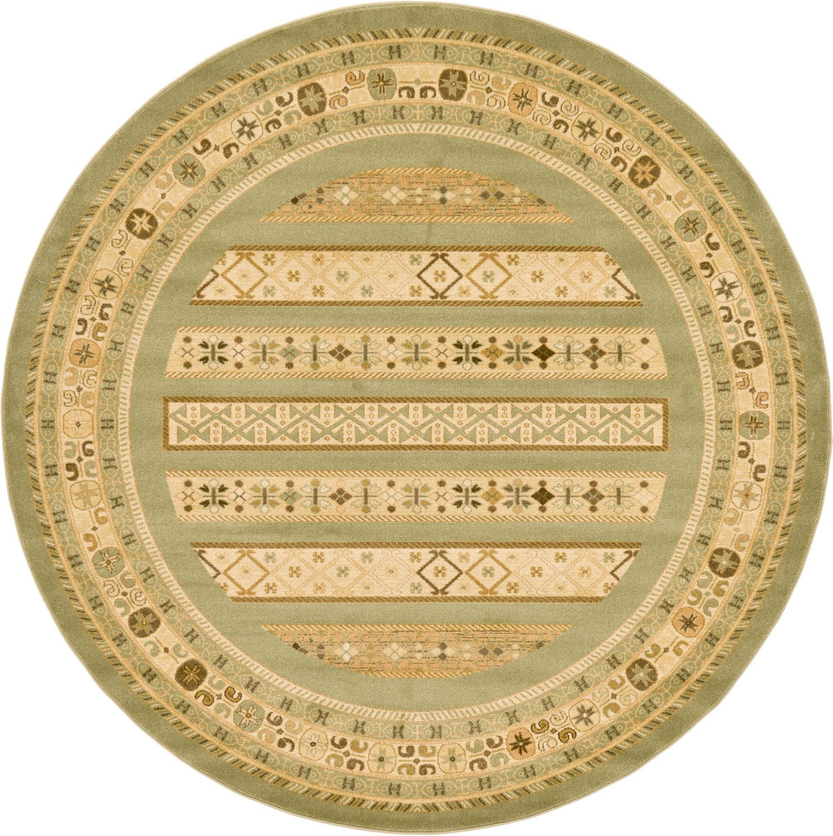 Zagros Oasis Collection Area Rug -  Khorramabad Round Light Green  lifestyle 87