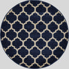 Lattice Gardens Collection Area Rug -  Bloomfield (Dark Blue) Round Dark Blue  lifestyle 20
