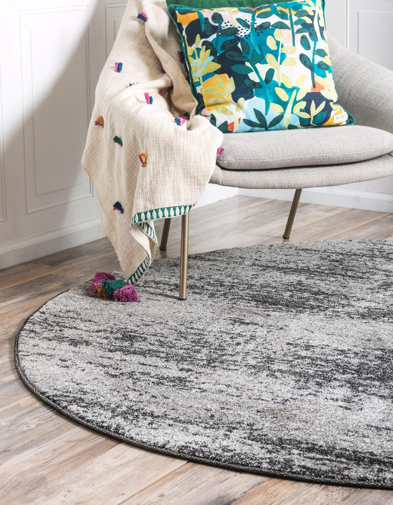 Studio Haven Collection Area Rug -  Gallery (Dark Gray) Round Dark Gray  lifestyle 21