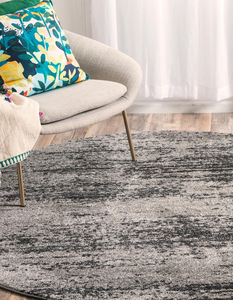 Studio Haven Collection Area Rug -  Gallery (Dark Gray) Round Dark Gray  lifestyle 33