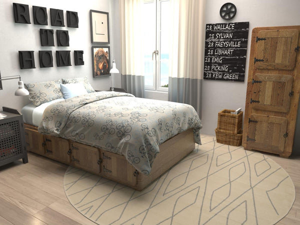Marrakesh Sands Collection Area Rug -  Fez Round Ivory  lifestyle 33