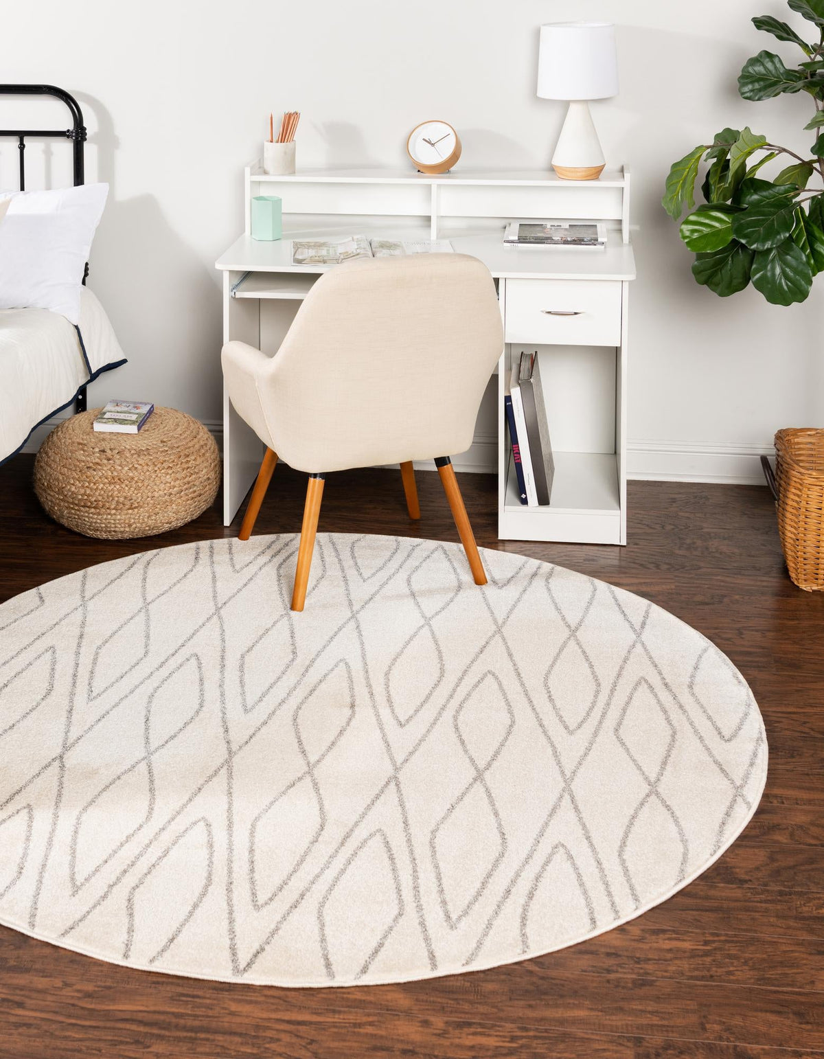 Marrakesh Sands Collection Area Rug -  Fez Round Ivory  lifestyle 31