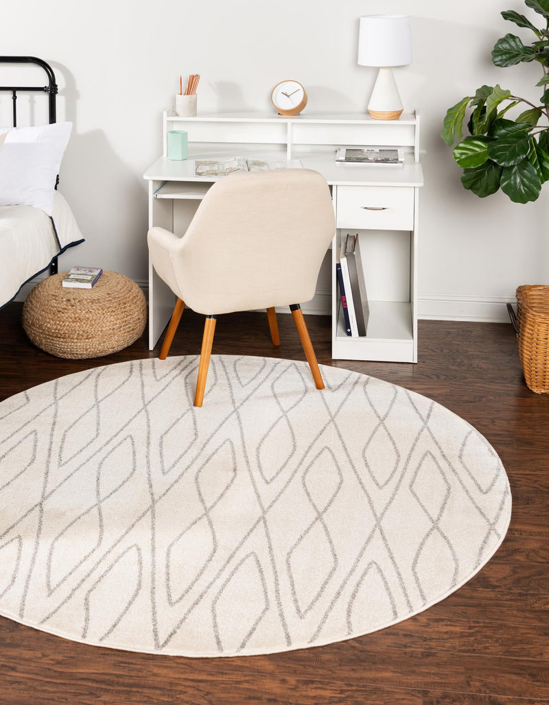 Marrakesh Sands Collection Area Rug -  Fez Round Ivory  lifestyle 31