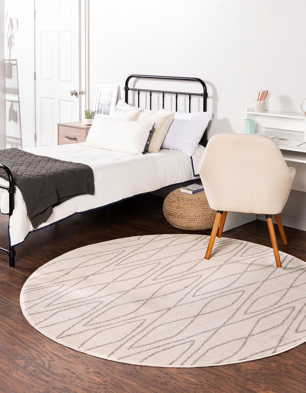 Marrakesh Sands Collection Area Rug -  Fez Round Ivory  lifestyle 37