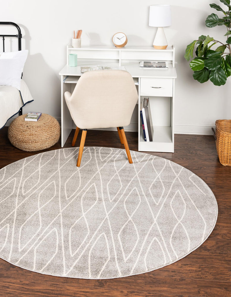 Marrakesh Sands Collection Area Rug -  Fez Round Gray  lifestyle 29