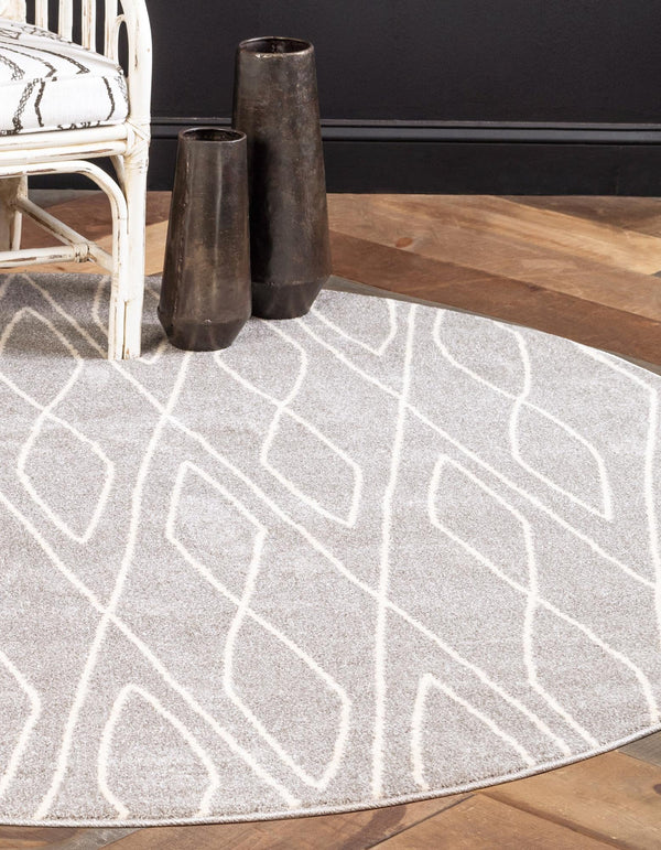 Marrakesh Sands Collection Area Rug -  Fez Round Gray  lifestyle 39