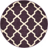 Lattice Gardens Collection Area Rug -  Vineyard Round Dark Violet Main