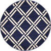 Lattice Gardens Collection Area Rug -  Gardenvale Round Navy Blue  lifestyle 35